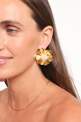 Lola Pearl Flower Earrings - Gold