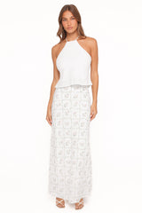 Steele Bias Maxi Skirt - White Vintage Floral