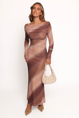 Hesper Maxi Dress - Brown Multi