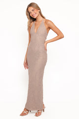 Riley Halter Maxi Dress - Taupe