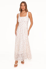 Valley Maxi Dress - White Floral Lace