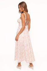 Wisteria Midi Dress - Peach Ditsy Floral