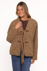 Kimmy Bow Oversized Cardigan - Moss