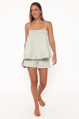 Aiesha Short Set - Sage Stripe