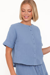 Sophia Skirt Set - Denim Blue