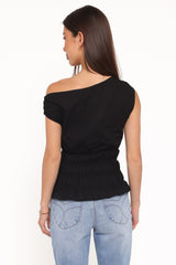 Lia Off Shoulder Top - Black