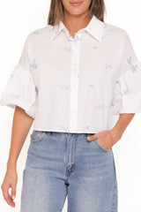 Luneth Button Up Blouse - White