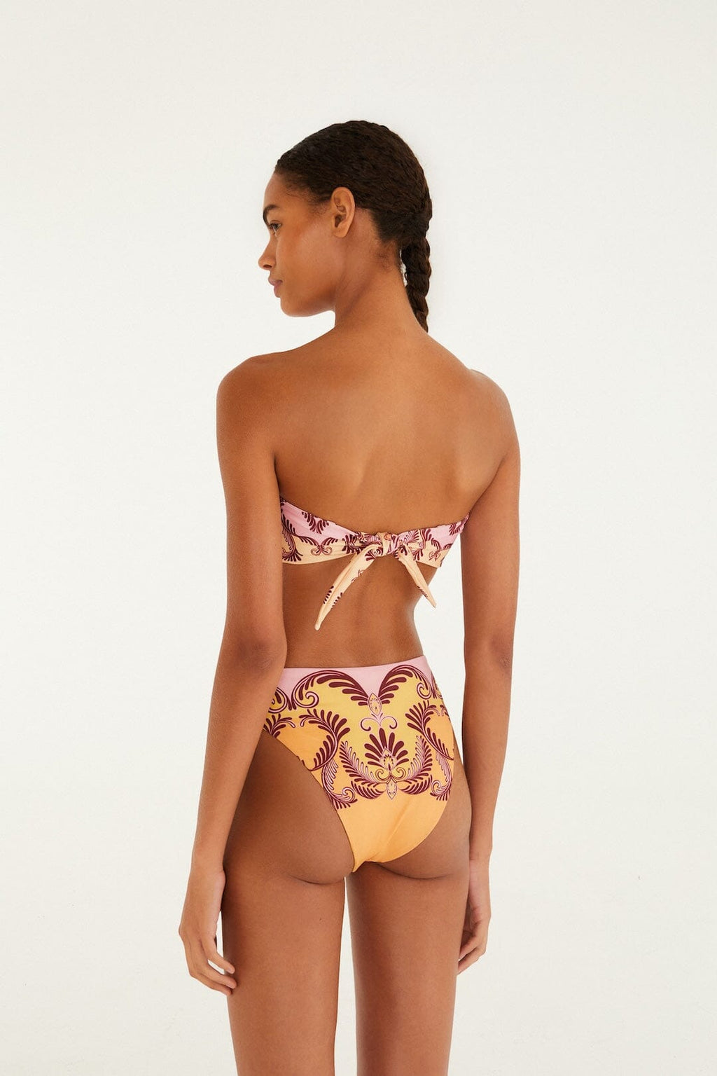 Soft Yellow Arabesc Hot Pants Bikini Bottom