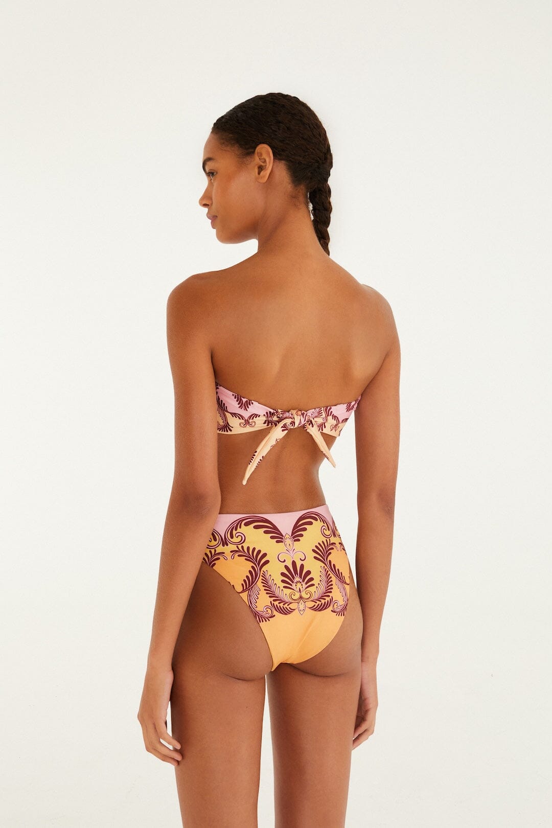 Soft Yellow Arabesc Hot Pants Bikini Bottom