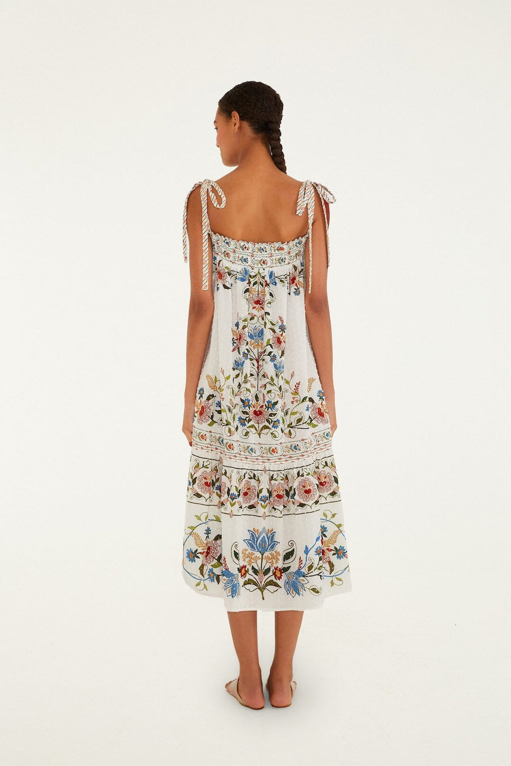 Off-White Stitched Garden Long Dress