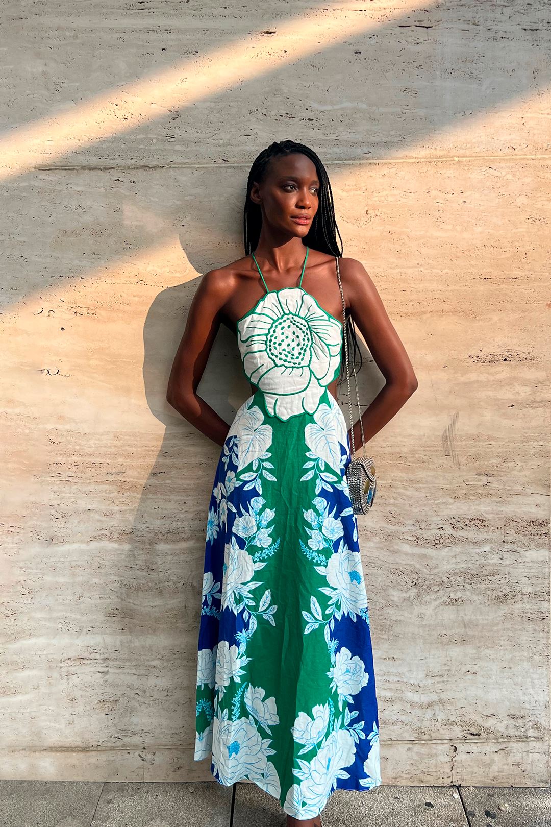 Soft Garden Flower Maxi Dress