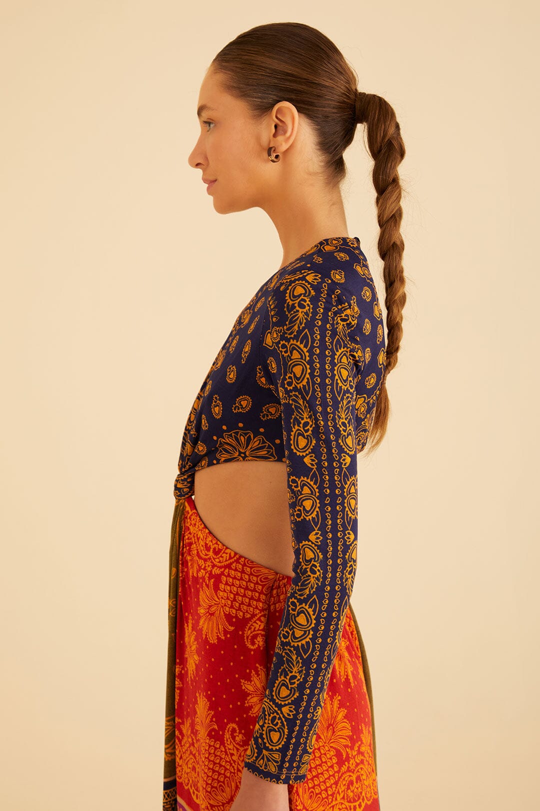 Multicolor Bandana Dream Cut Out Maxi Dress