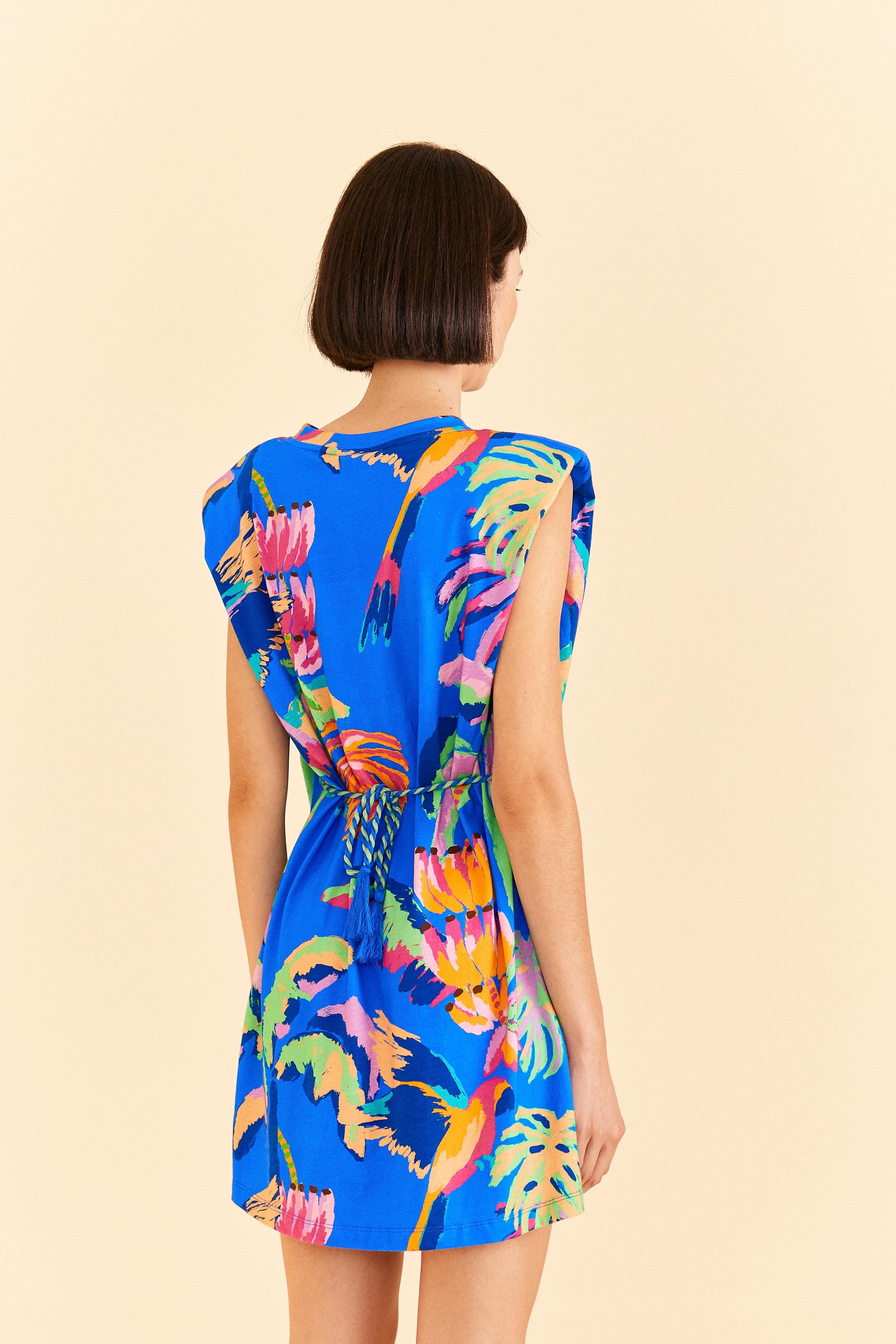 Blue Painted Jungle T-Shirt Dress