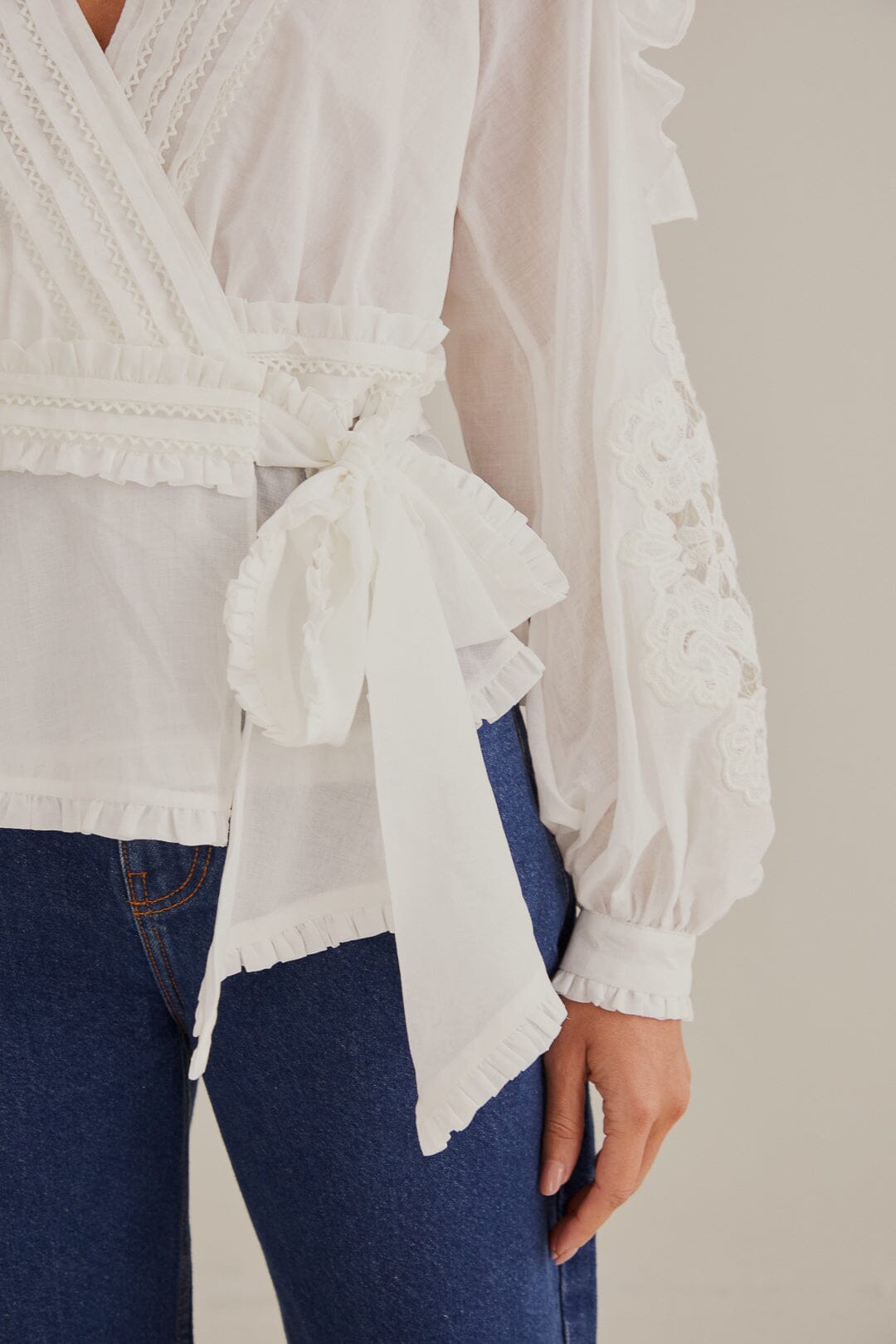 Off-White V Neck Blouse