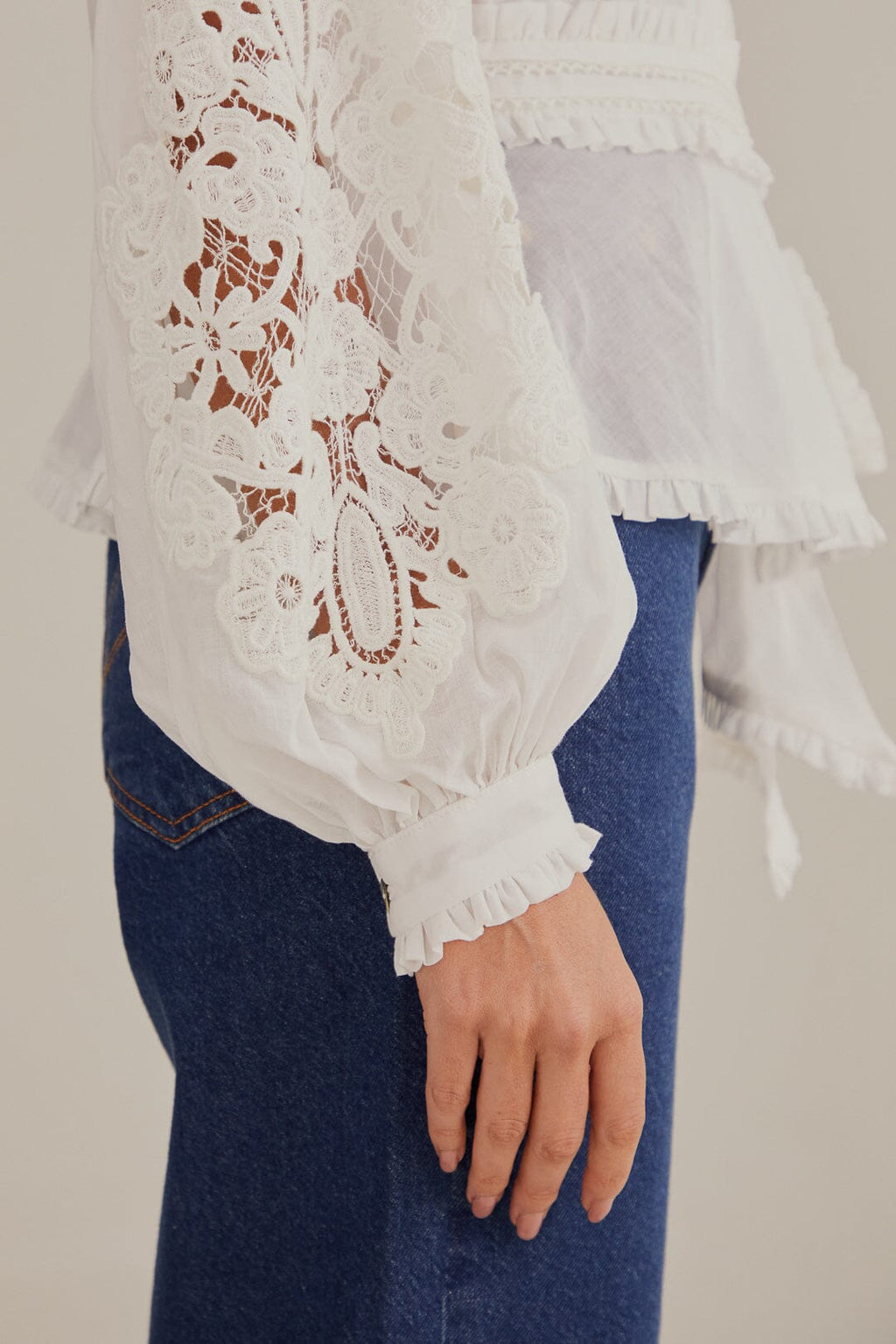 Off-White V Neck Blouse