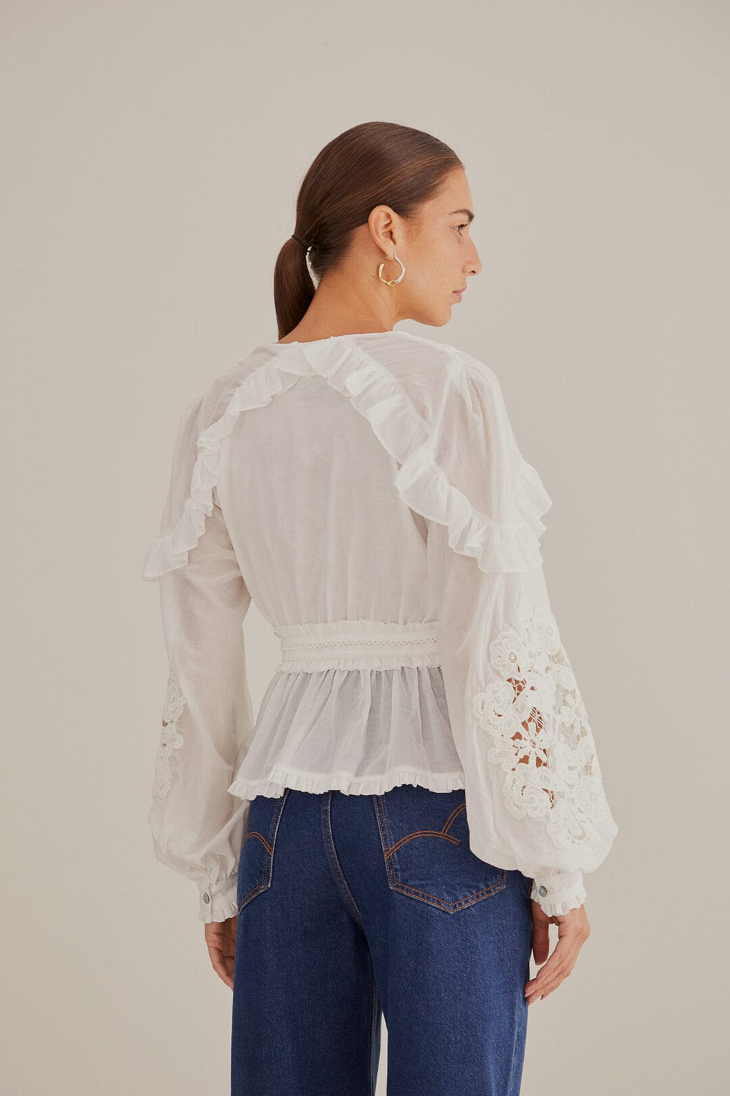 Off-White V Neck Blouse