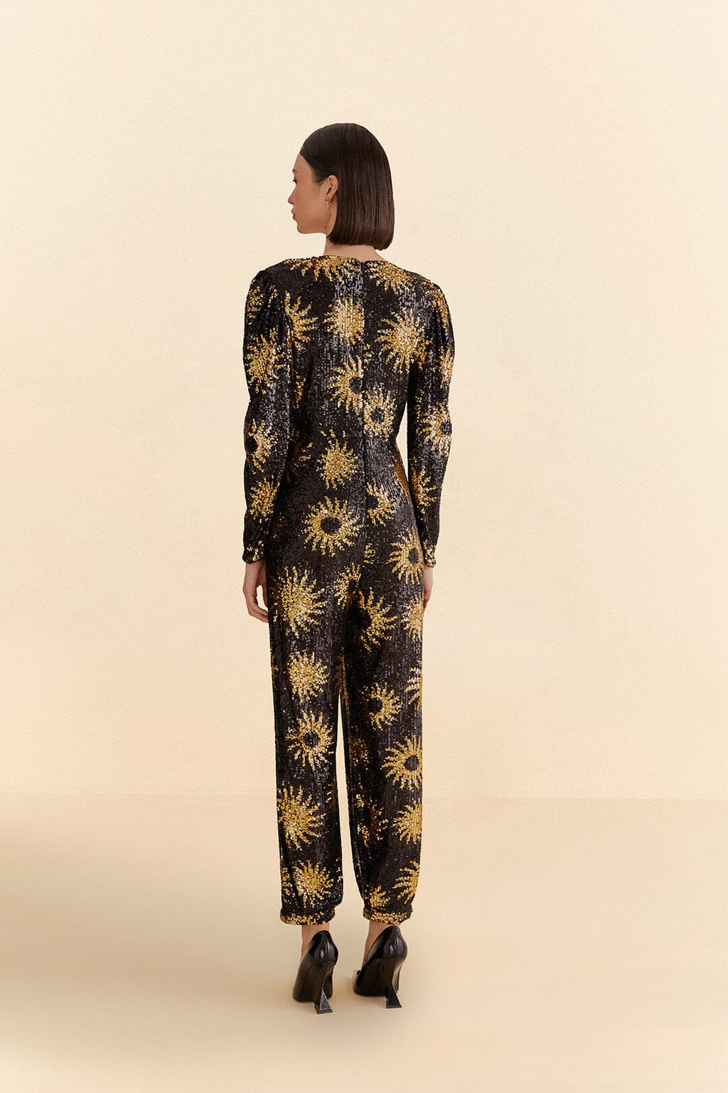 Sunny Mood Sequin V Neck Jumpsuit