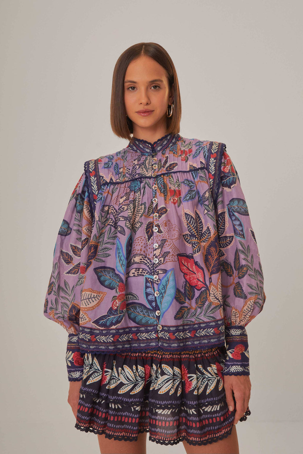 Lavender Wild Night Long Sleeve Blouse