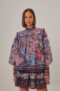 Lavender Wild Night Long Sleeve Blouse