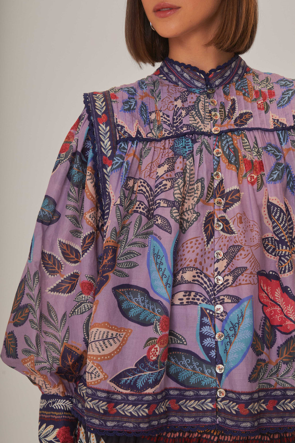 Lavender Wild Night Long Sleeve Blouse