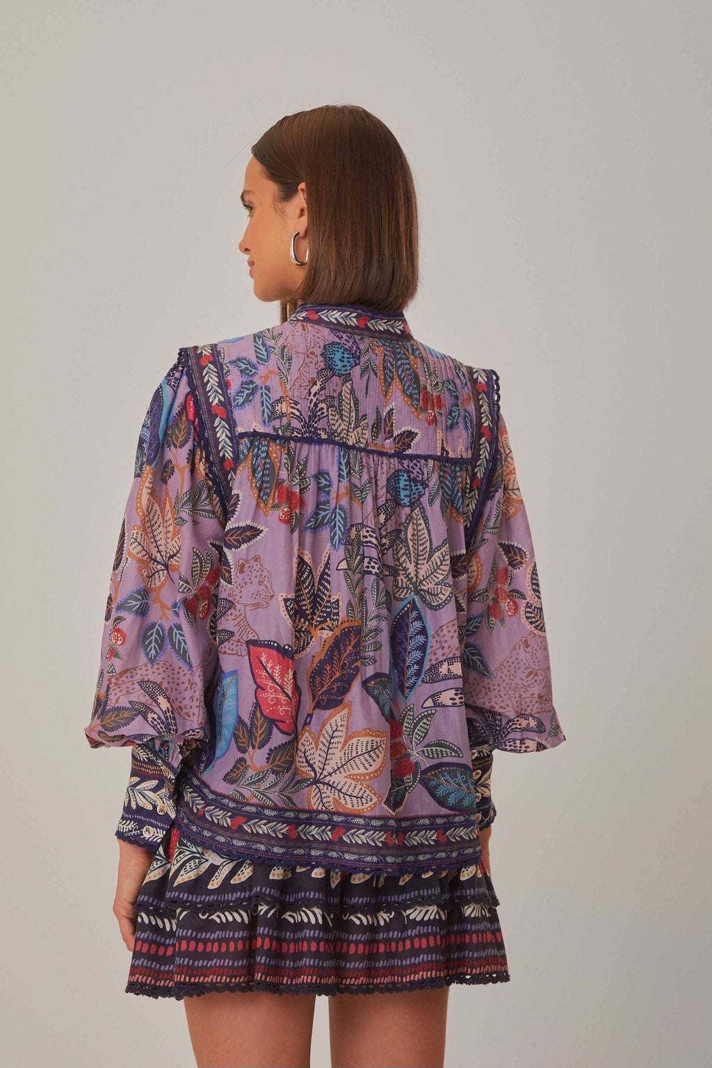 Lavender Wild Night Long Sleeve Blouse