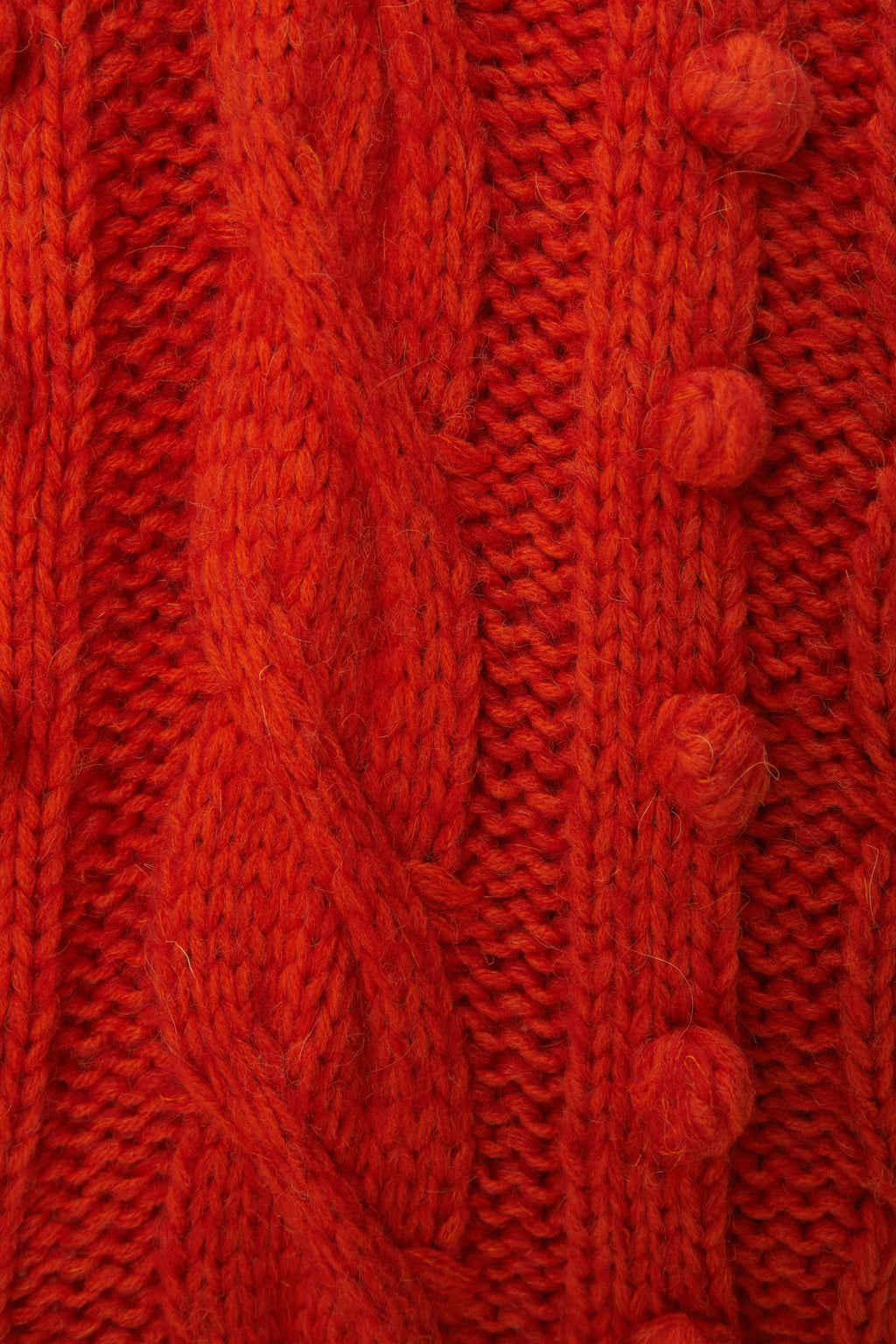 Orange Braided Knit Cardigan