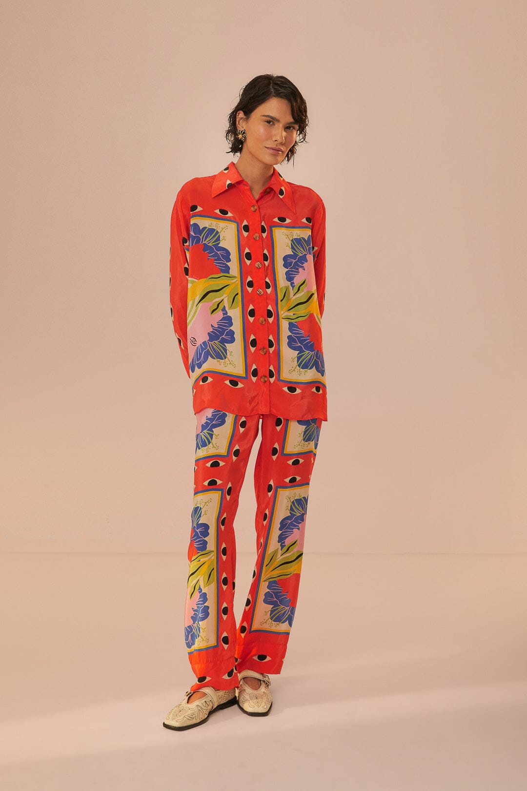 Sand Surreal Scarf Pajama Shirt