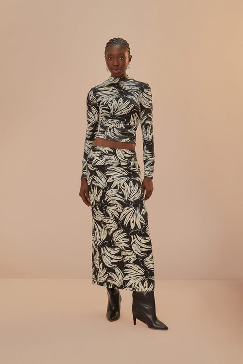 Black Bossa Banana Tulle Blouse