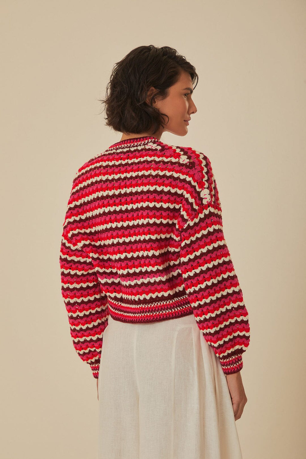 Colorful Stripes Crochet Cardigan
