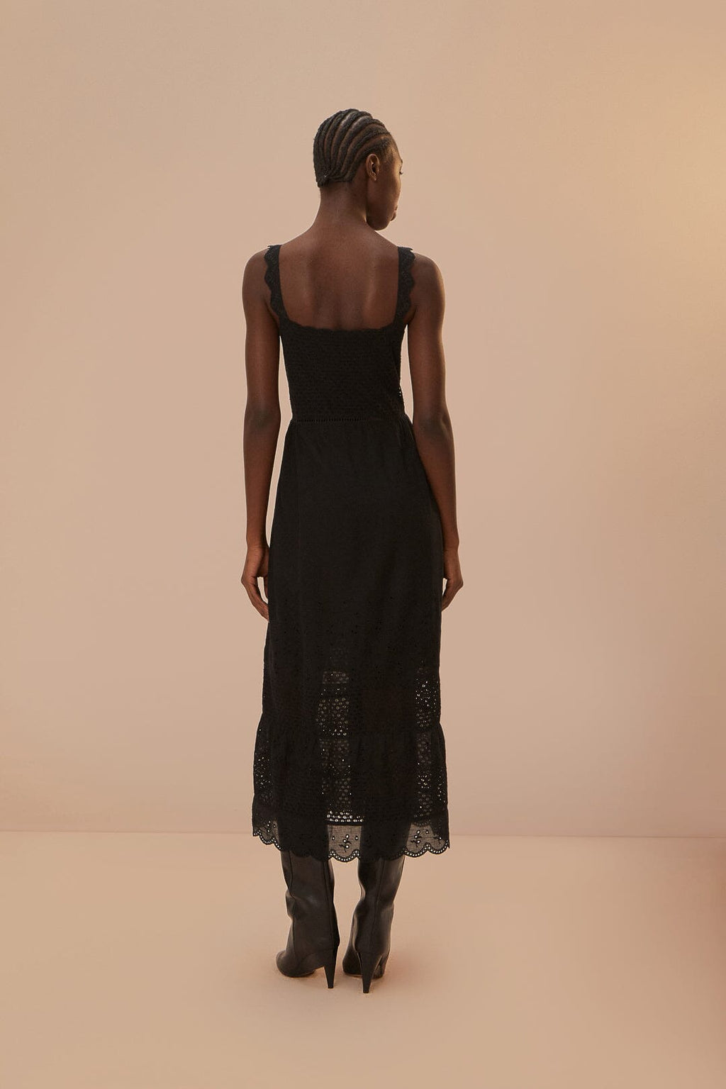 Black Lace Crochet Dress