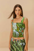 Blue Amazonia Forest LENZING™ ECOVERO™ Euroflax™ Crop Top