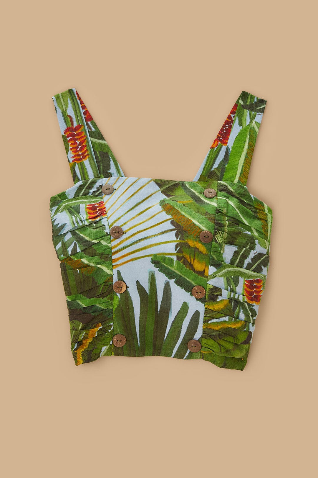 Blue Amazonia Forest LENZING™ ECOVERO™ Euroflax™ Crop Top