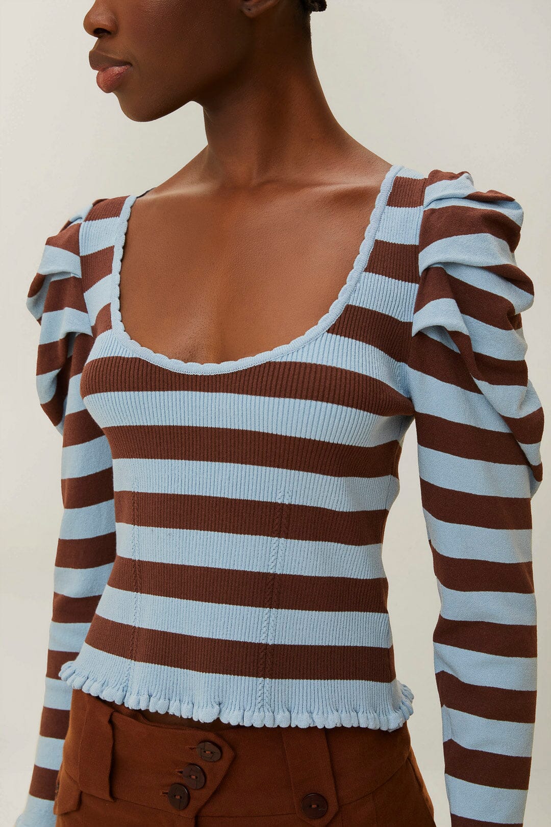 Striped Knit Blouse