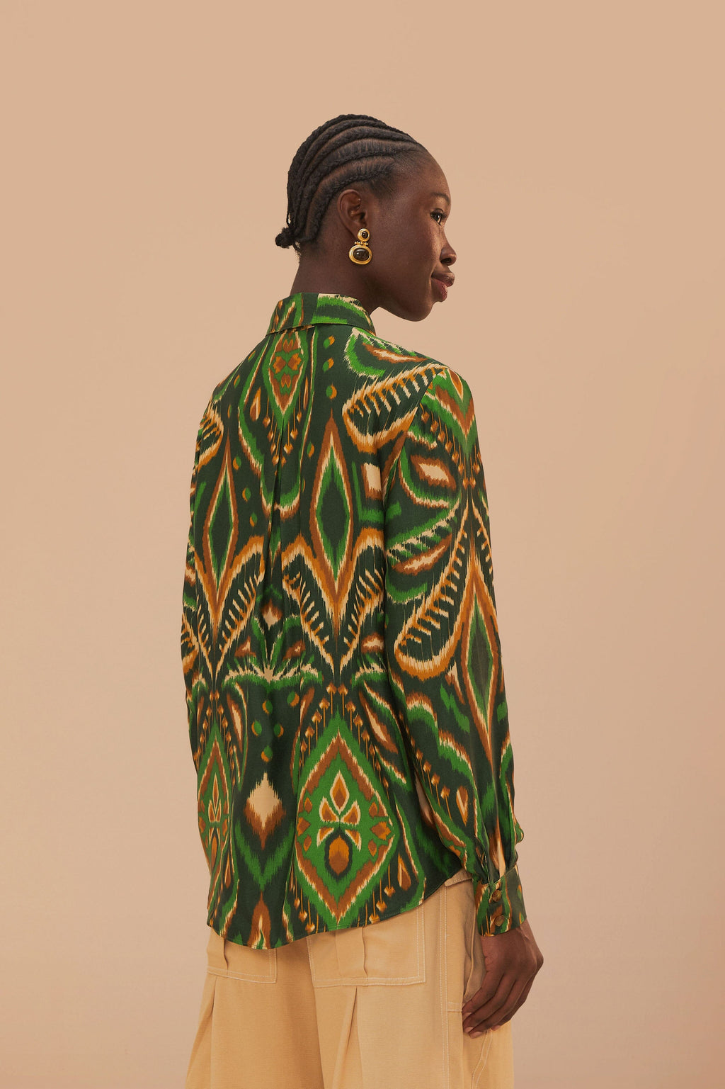 Green Pineapple Ikat LENZING™ ECOVERO™ Viscose Shirt