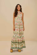 Off-White Palm Dream LENZING™ ECOVERO™ Euroflax™ Maxi Dress