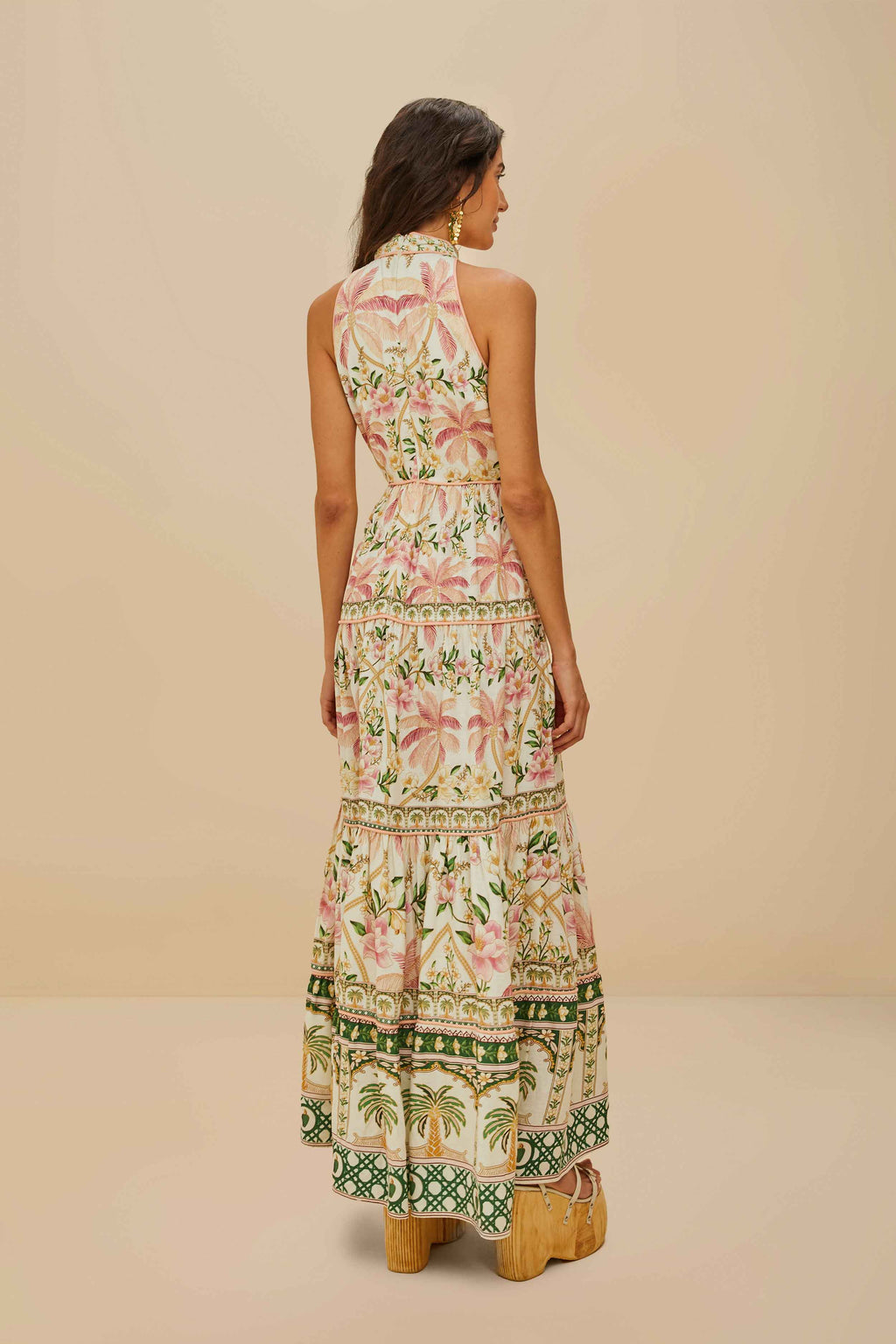 Off-White Palm Dream LENZING™ ECOVERO™ Euroflax™ Maxi Dress