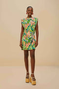 Off-White Heli Leaves Organic Cotton T-Shirt Mini Dress
