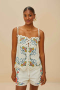 Off-White Flower Tapestry Embroidered Shorts