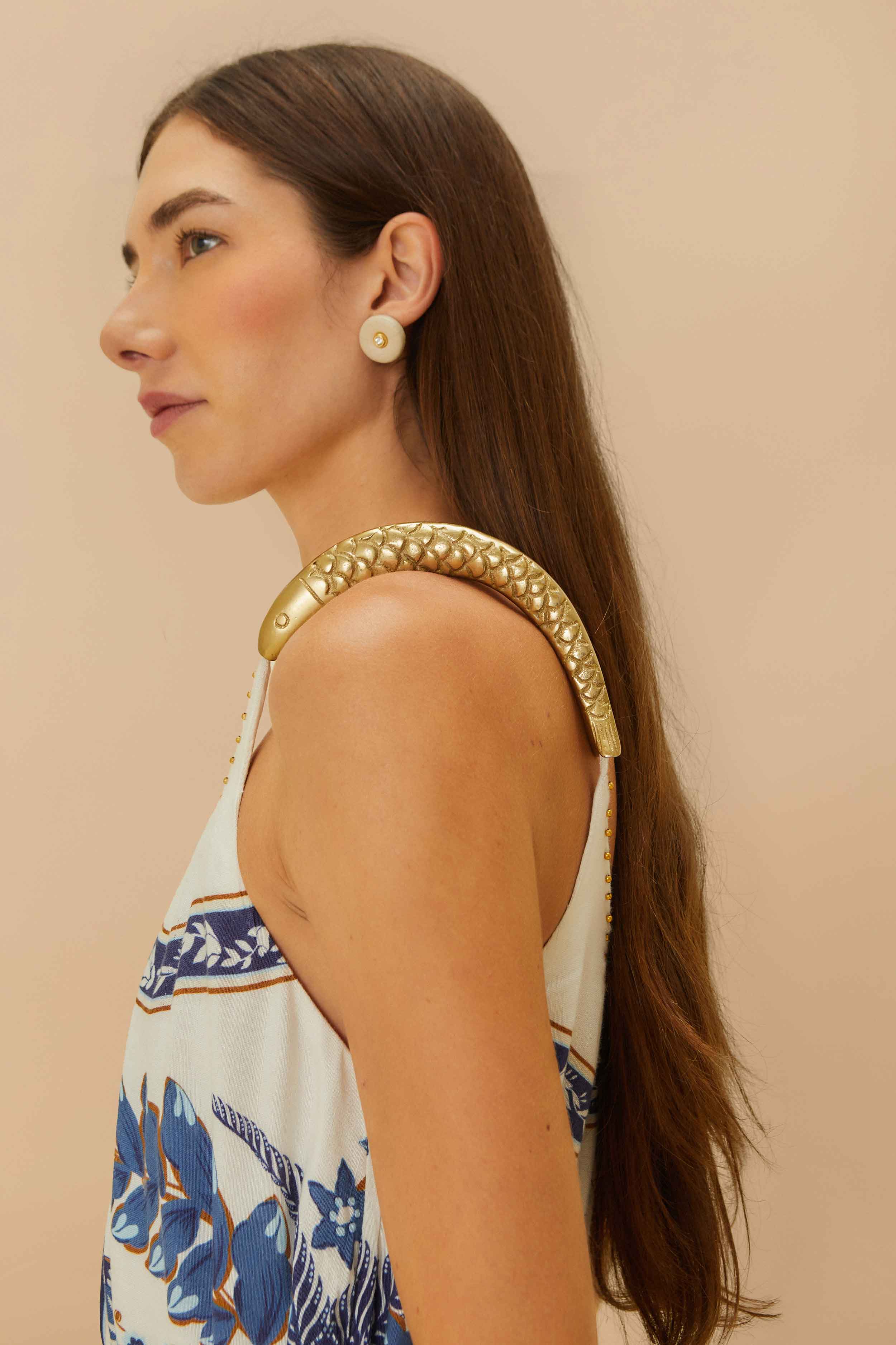 Off-White Ana Tapestry Fish Strap Maxi Dress