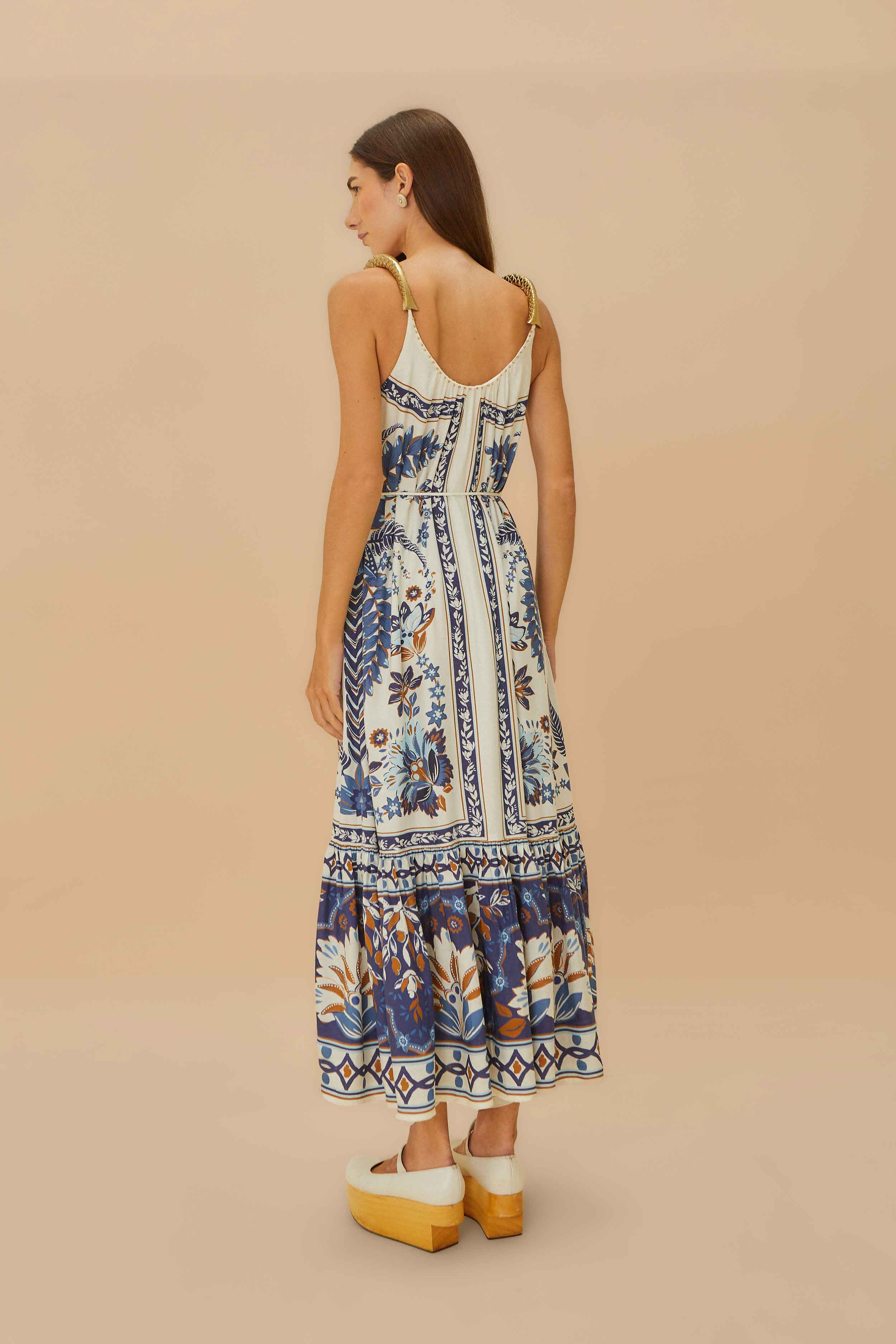 Off-White Ana Tapestry Fish Strap Maxi Dress