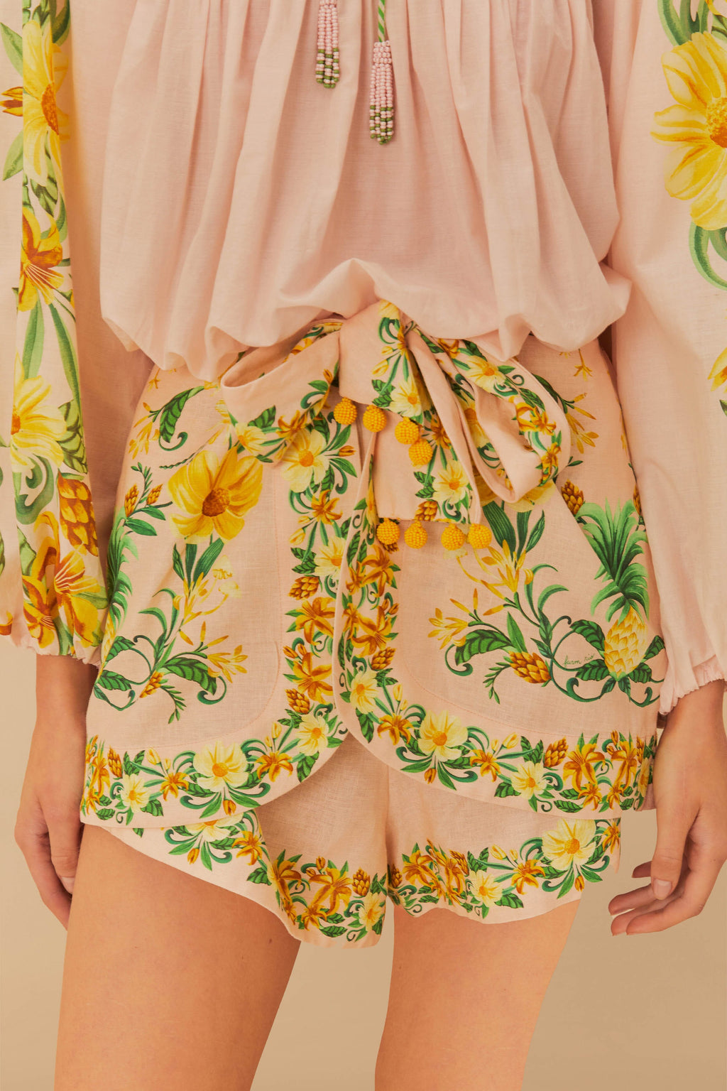 Pink Botanical Beauty LENZING™ ECOVERO™ Euroflax™ Shorts