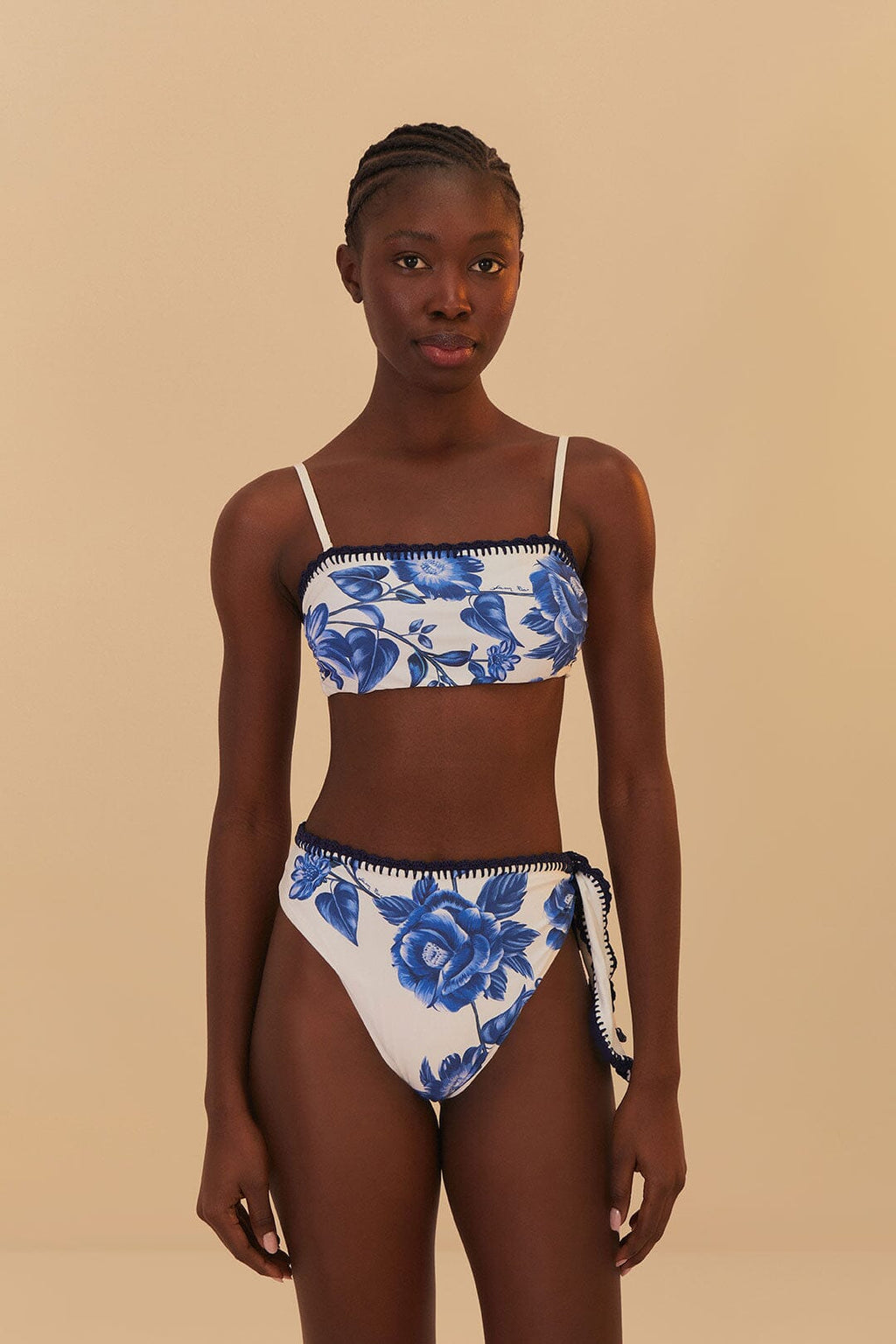 Floral Cascade Full High Waist Bikini Bottom