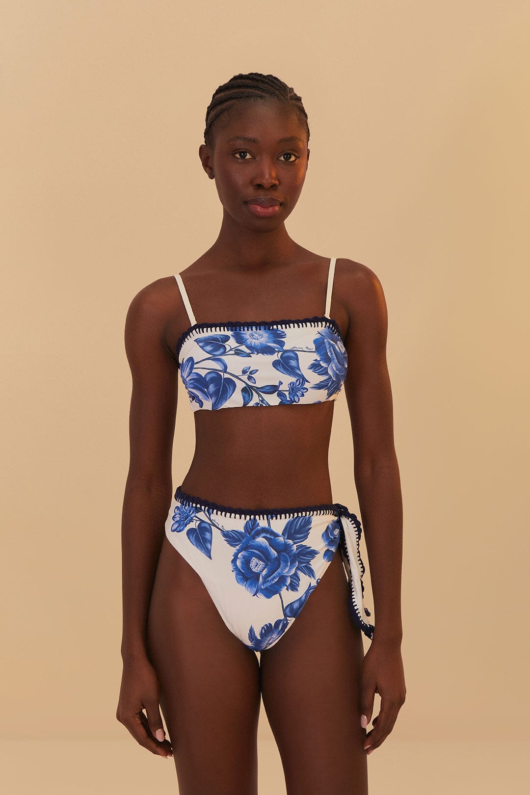 Floral Cascade Full High Waist Bikini Bottom