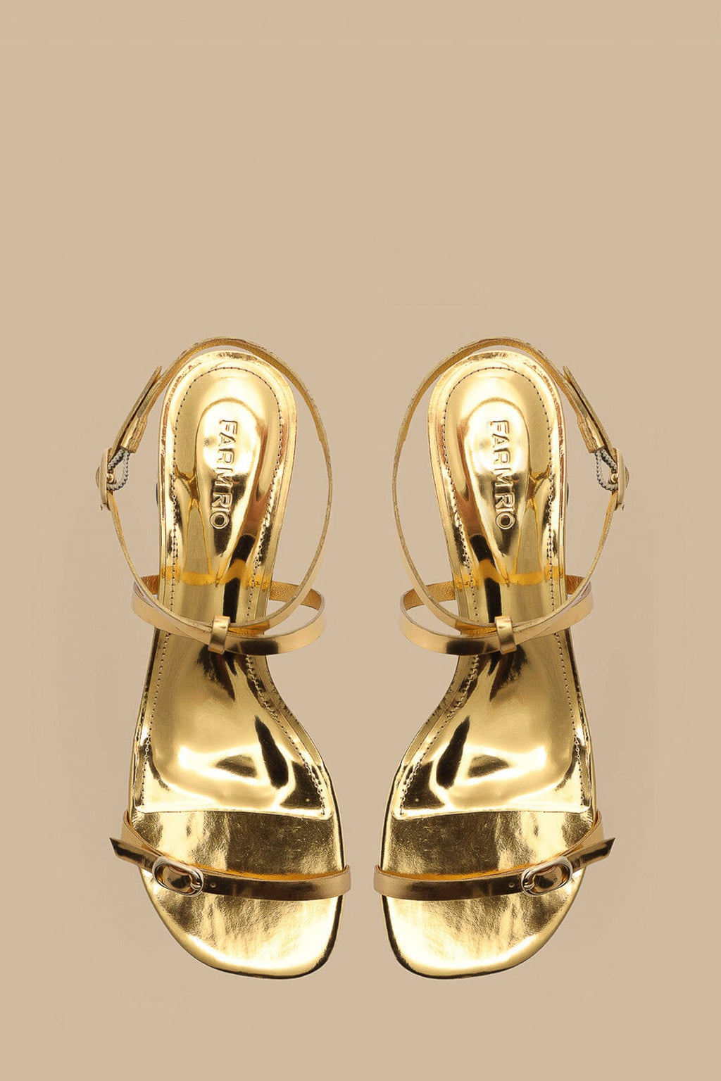 Gold Monstera Heeled Scallop Sandal