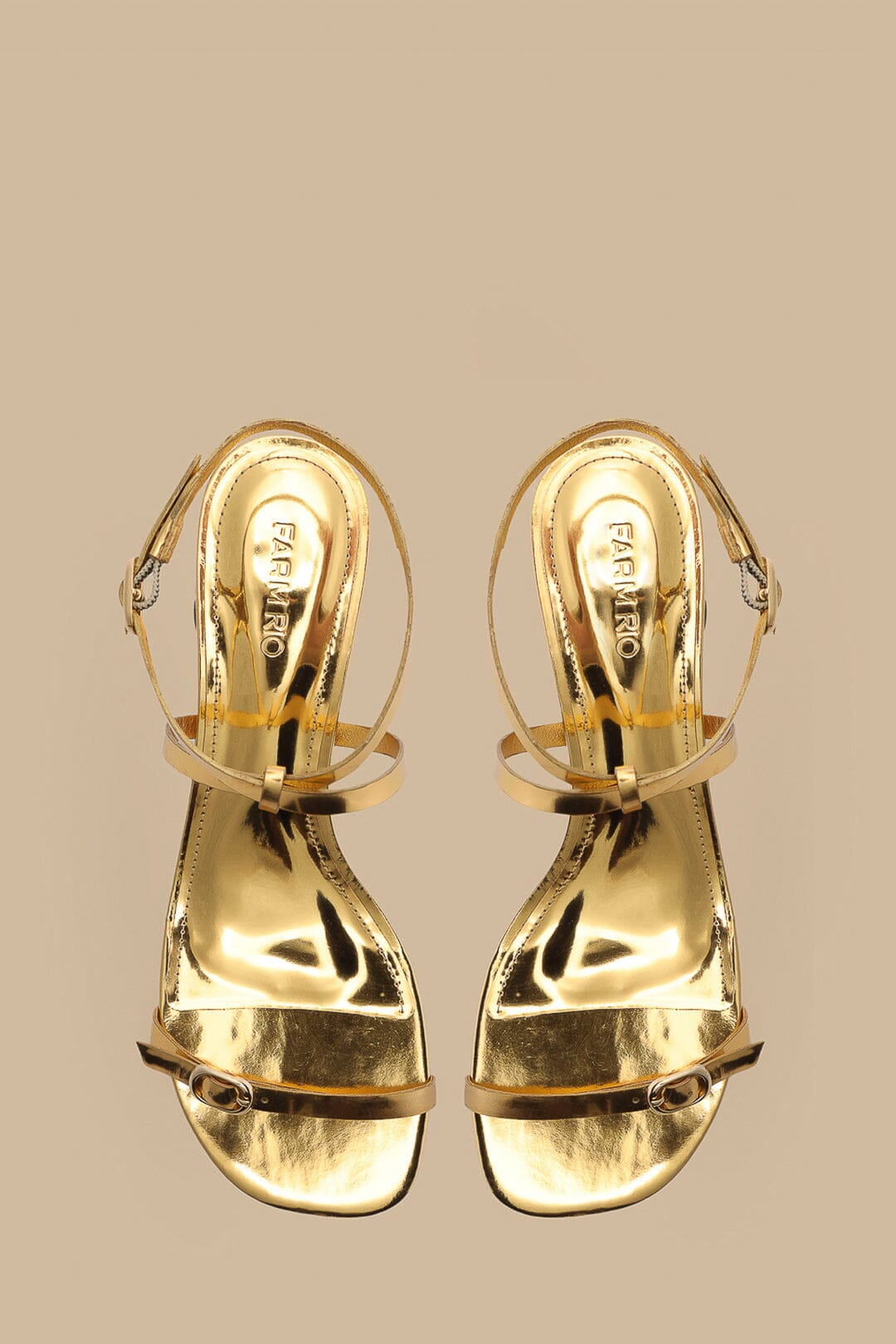 Gold Monstera Heeled Scallop Sandal