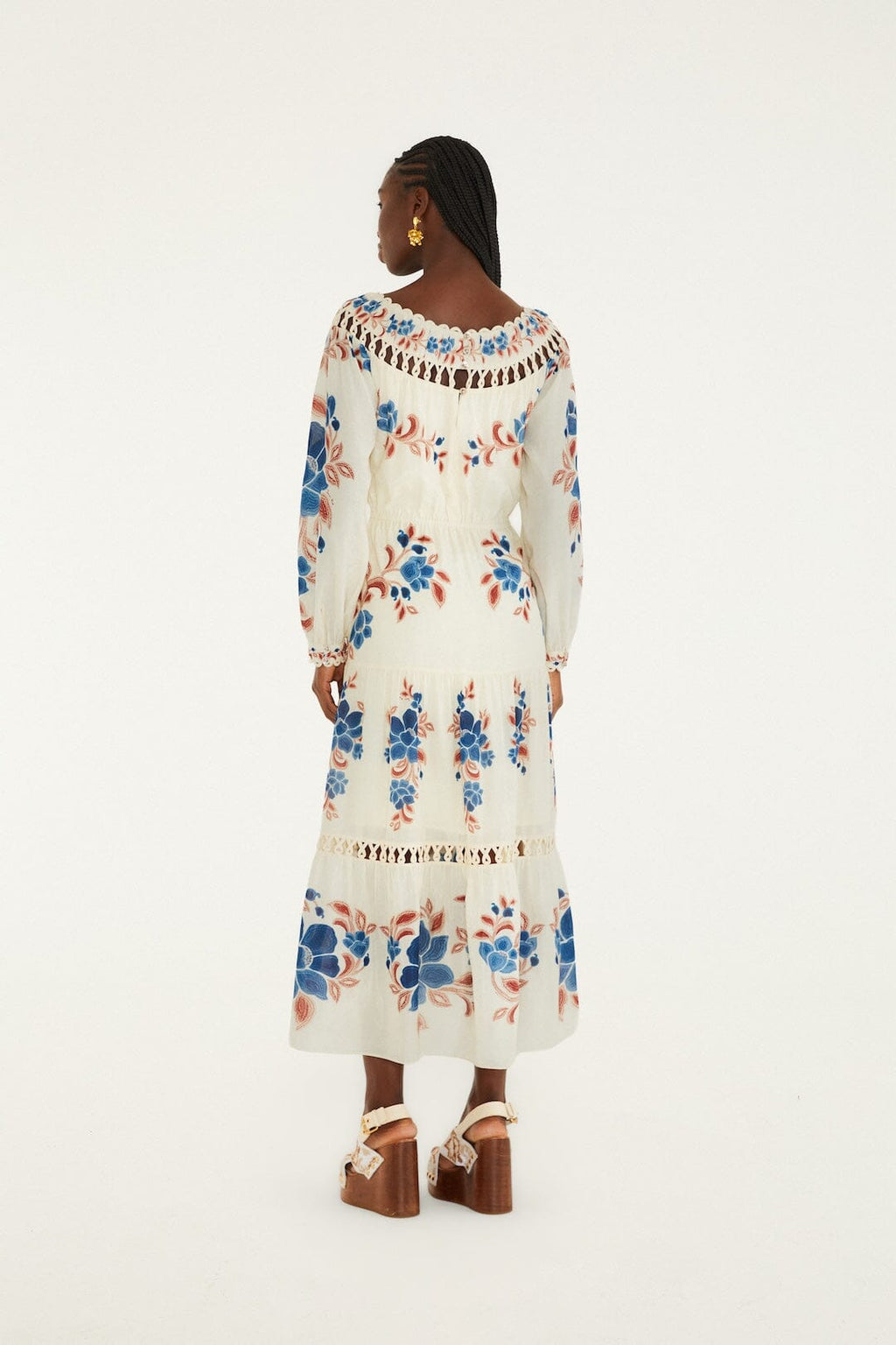 Sand Renata Floral Drawstring Cut-Out Maxi Dress