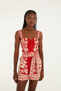 Red Guanacaste Belted Lenzing™ Ecovero™ Euroflax™ Romper