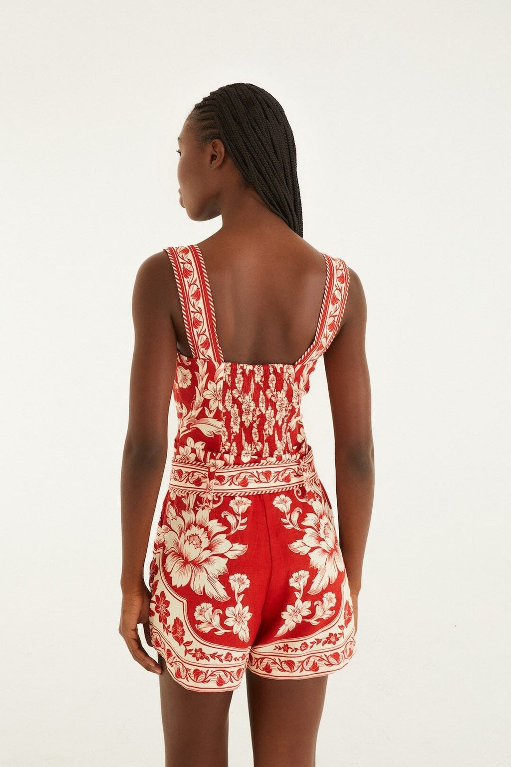 Red Guanacaste Belted Lenzing™ Ecovero™ Euroflax™ Romper