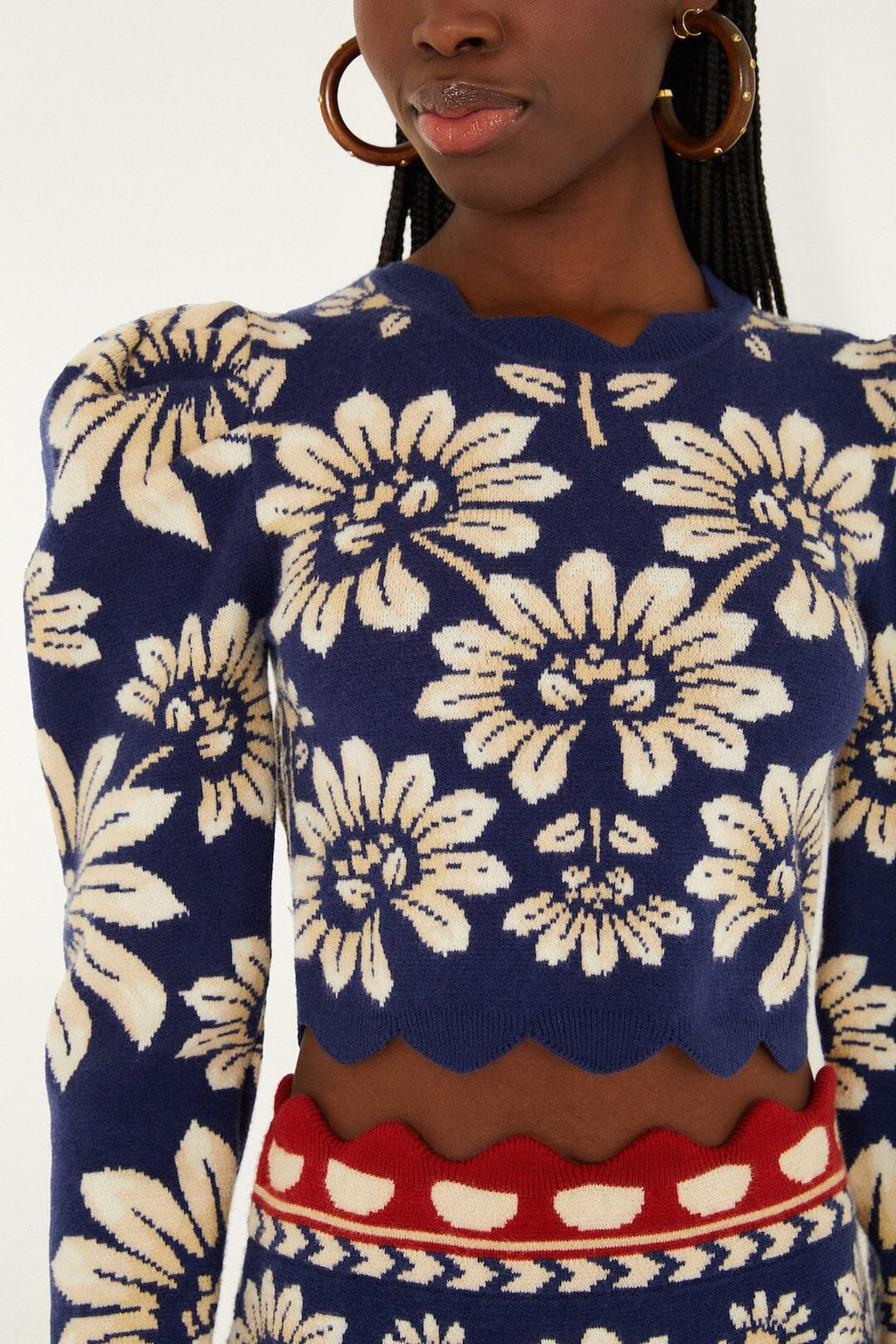 Blue Luna Puff Sleeve Knit Top