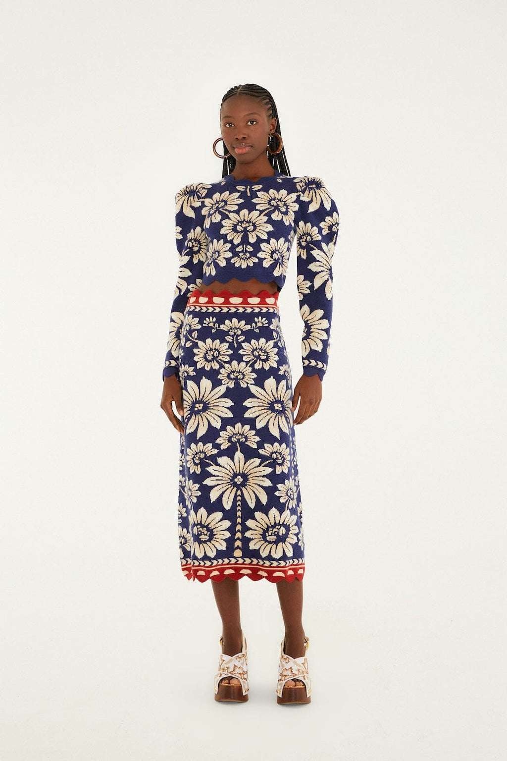 Blue Luna Knit Midi Skirt